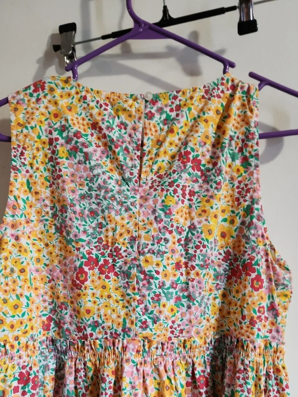 J. Crew White Floral Blouse with Yellow & Pink Flowers